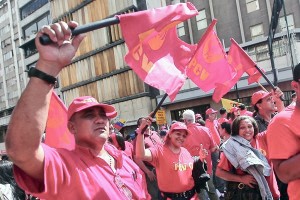 Venezuelans demonstrate for Chávez in Caracas, Jan. 10.