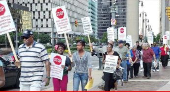 Community battles Detroit bankruptcy, demands pensions