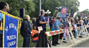 Postal workers, supporters protest cuts
