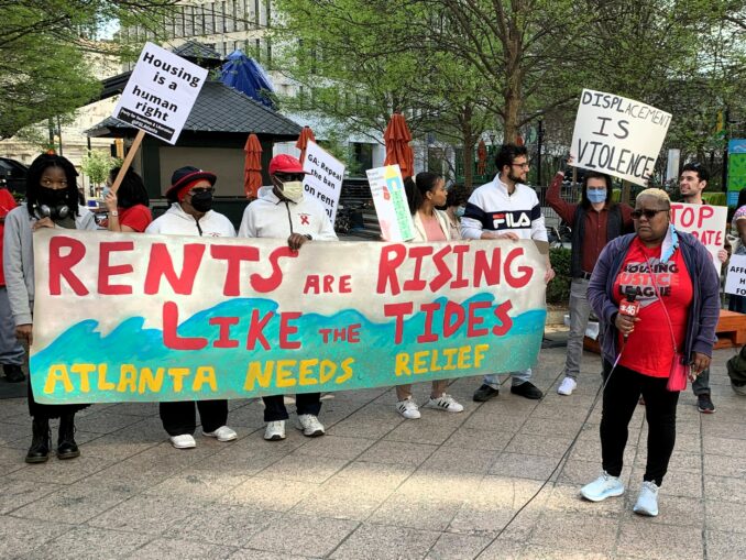 Atlanta Activists demonstrate to legalize rent control