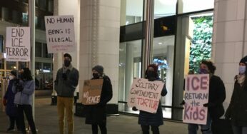 Demonstrators support ICE hunger strikers in Batavia, N.Y.