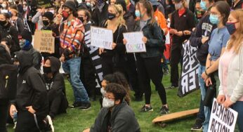 Thousands raise up Black Lives outside presidential debate