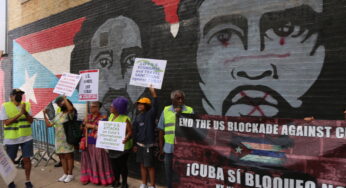 Cuba solidarity activists restore mural