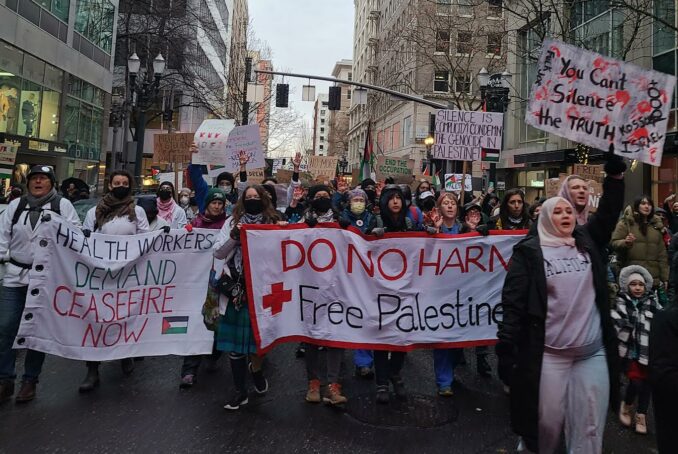 Protesters say, ‘We won’t pay for Israel’s slaughter’