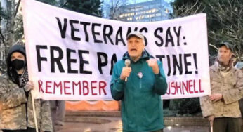 Portland vigil for Aaron Bushnell – Veterans protest genocide, burn uniforms
