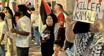 Protests greet Kamala Harris rally in Houston 