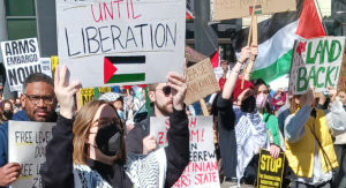 Hundreds march for Gaza on Palestinian Land Day