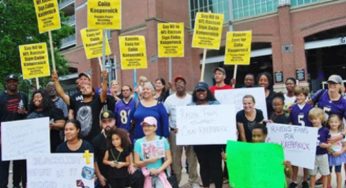 At Ravens stadium: Taking a knee for Kaepernick