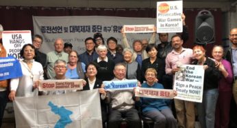 South Koreans press for peace treaty