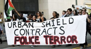 Protests hit police-state expo