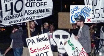 Pa. guv meeting disrupted by protest