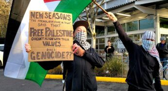 Portland actions back pro-Palestine store workers, disrupt tree lighting